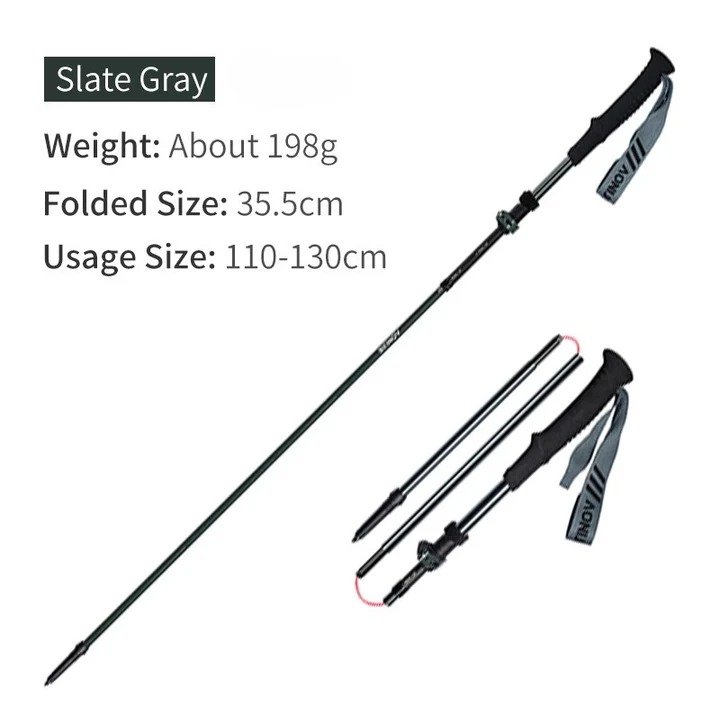AONIJIE BASTON AJUSTABLE (110–130cm) (E4225) GRIS