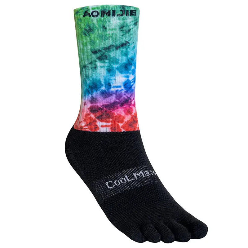 AONIJIE CALCETINES DE DEDITOS COOLMAX (L) (TIEDYE) (ALTO) (E4843)