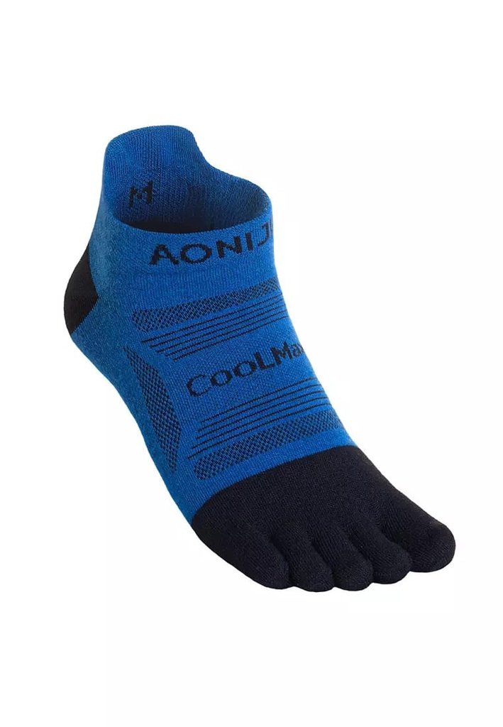 AONIJIE CALCETINES DE DEDITOS DUO COOLMAX (M) (AZUL NEGRO) (CORTO) (E4839)