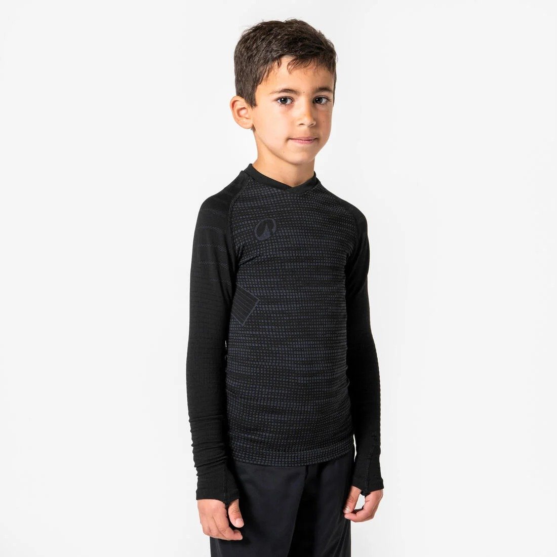 KIPSTA TRAJE TERMICO PRIMERA CAPA CUELLO ALTO MANGA LARGA NIÑO NEGRO KEEPDRY 500 - 5-6 AÑOS