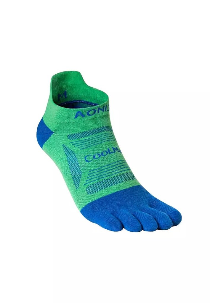 AONIJIE CALCETINES DE DEDITOS DUO COOLMAX (M) (VERDE AZUL) (CORTO) (E4837)