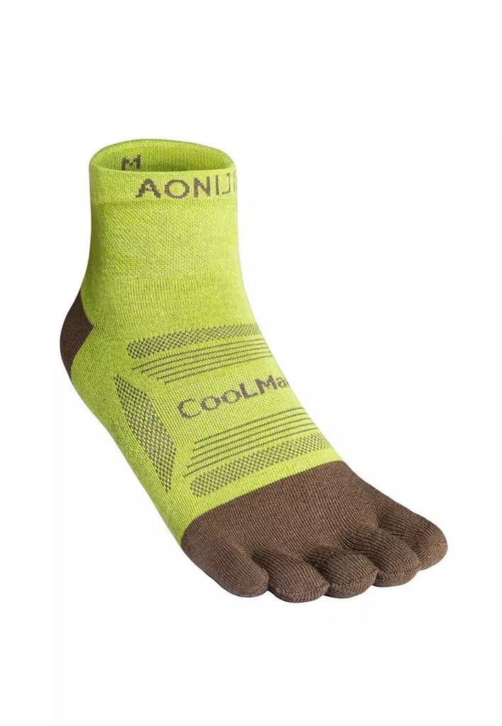 AONIJIE CALCETINES DE DEDITOS DUO COOLMAX (M) (VERDE CAFE) (MEDIO) (E4838)
