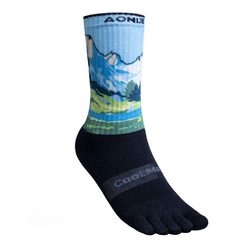 AONIJIE CALCETINES DE DEDITOS COOLMAX (L) (BLUE) (ALTO) (E4843)