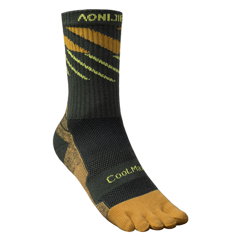 AONIJIE CALCETINES DE DEDITOS DEPORTIVOS COOLMAX (M) (GREEN) (ALTO) (E4846)