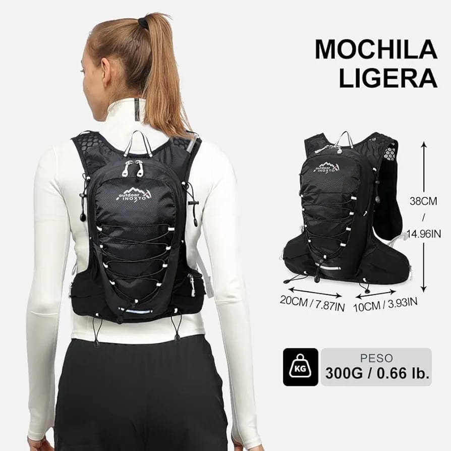 INOXTO CHALECO DE 8LTS INCLUYE UNA BOLSA DE HIDRATACIÓN 1.5 LTS (533)