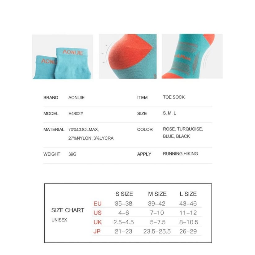 AONIJIE CALCETINES DE DEDITOS (E4801)