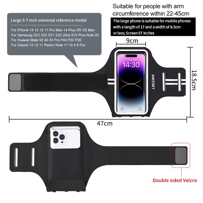 HAISSKY FUNDA UNIVERSAL PARA TELEFONO INTELIGENTE CON BRAZALETA