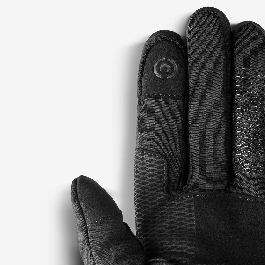 Guantes elásticos táctiles para trekking de montaña - MT500 - negro