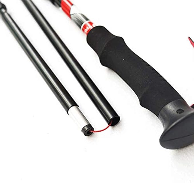 BASTÓN DE SENDERISMO DE ALUMINIO MULTIFUNCIONAL NEGRO