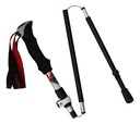 TREKPRO BASTON DE SENDERISMO DE ALUMINIO MULTIFUNCIONAL NEGRO